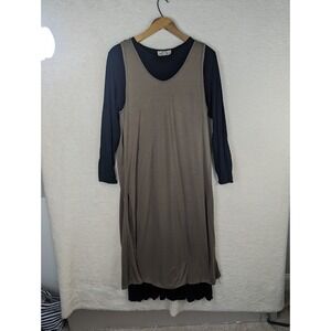 Vtg J. Jill 2 Piece Set Dresses Rayon Large Lagenlook Simple Layered Look‎